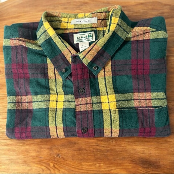 L.L.Bean Men's  Flannel Shirt Traditional Fit Plaid XXL -Tall, #228066, Vintage - Picture 3 of 5